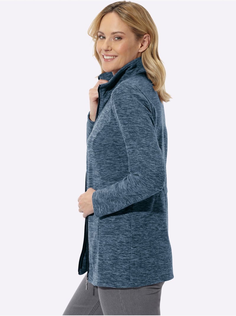 Veste polaire coupe longue affinante - taille standard - moda vilona Bleu foncé - Kiabi