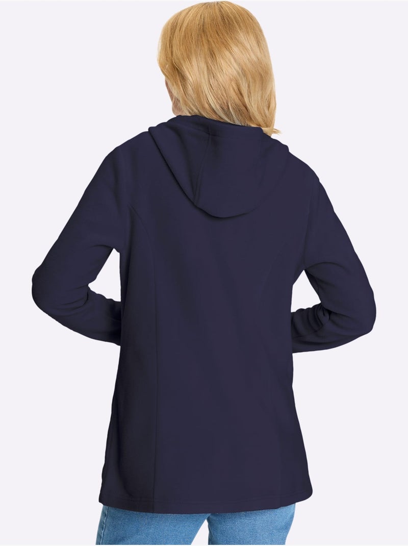 Veste Polaire Coupe Longue Affinante - Taille Standard - Moda Vilona Bleu marine - Kiabi