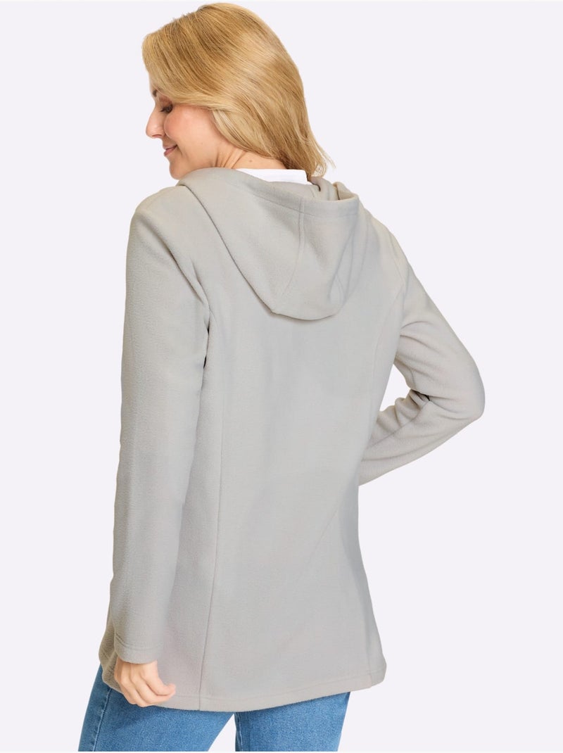 Veste Polaire Coupe Longue Affinante - Taille Standard - Moda Vilona Gris clair - Kiabi