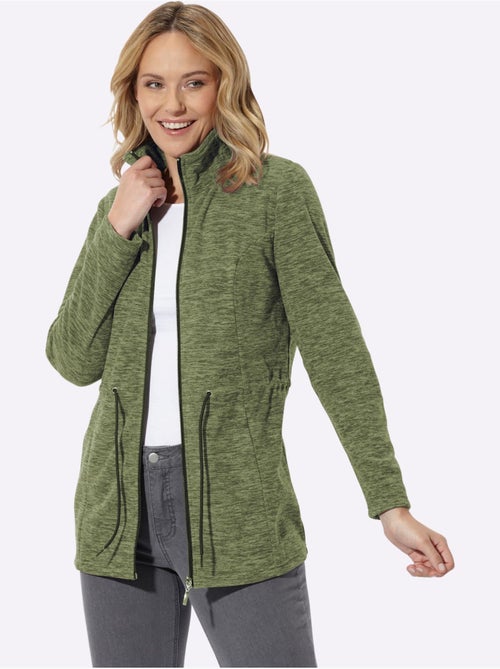 Veste polaire coupe longue affinante - taille standard - moda vilona - Kiabi Veste polaire coupe longue affinante - taille standard - moda vilona - Kiabi