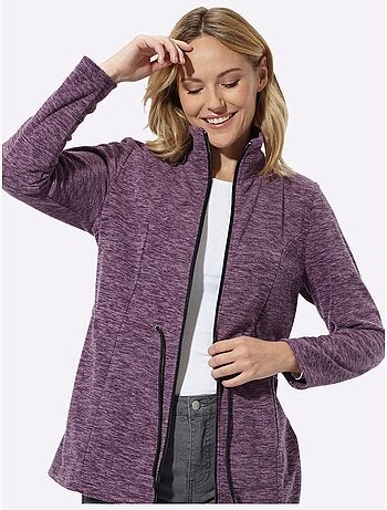 Veste polaire coupe longue affinante - taille standard - moda vilona