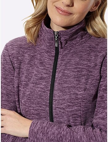Veste polaire coupe longue affinante - taille standard - moda vilona
