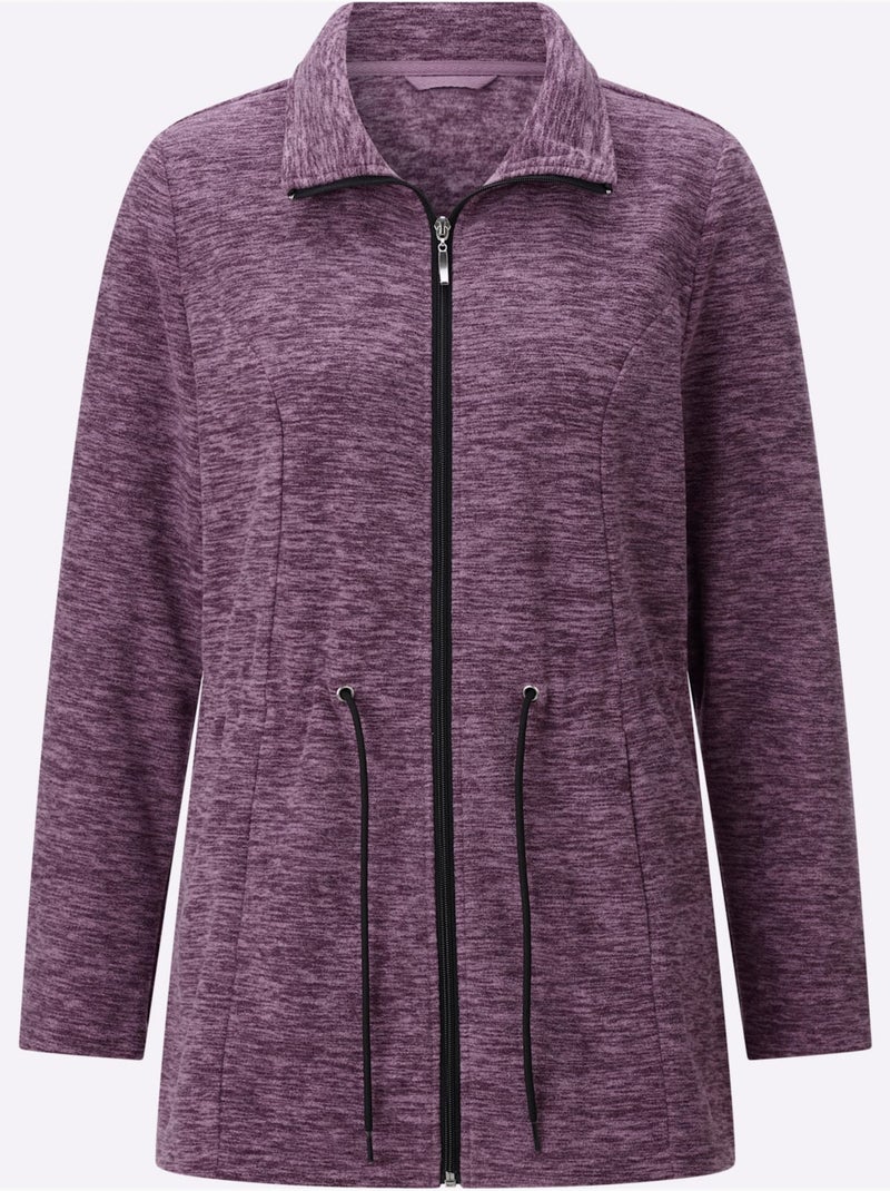 Veste polaire coupe longue affinante - taille standard - moda vilona Violet - Kiabi