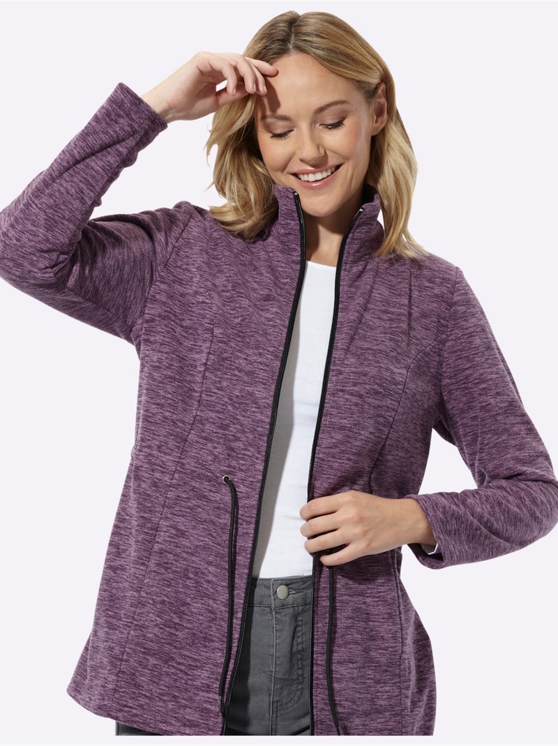 Veste polaire coupe longue affinante - taille standard - moda vilona Violet - Kiabi