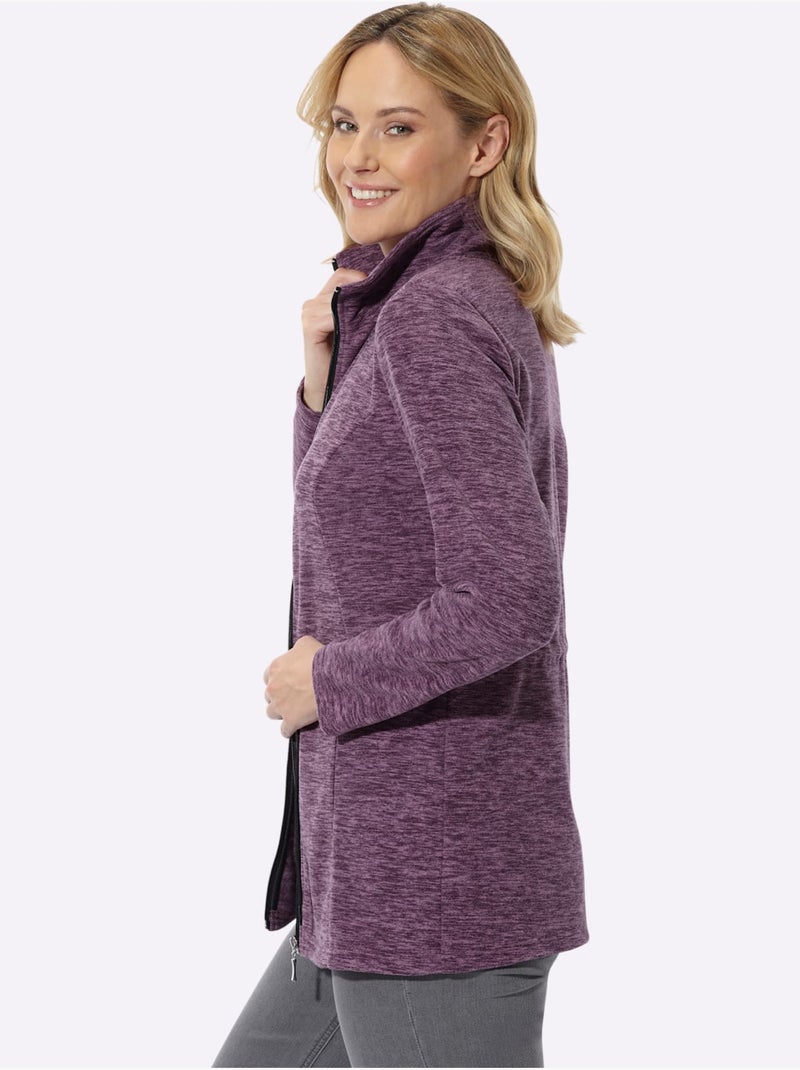 Veste polaire coupe longue affinante - taille standard - moda vilona Violet - Kiabi