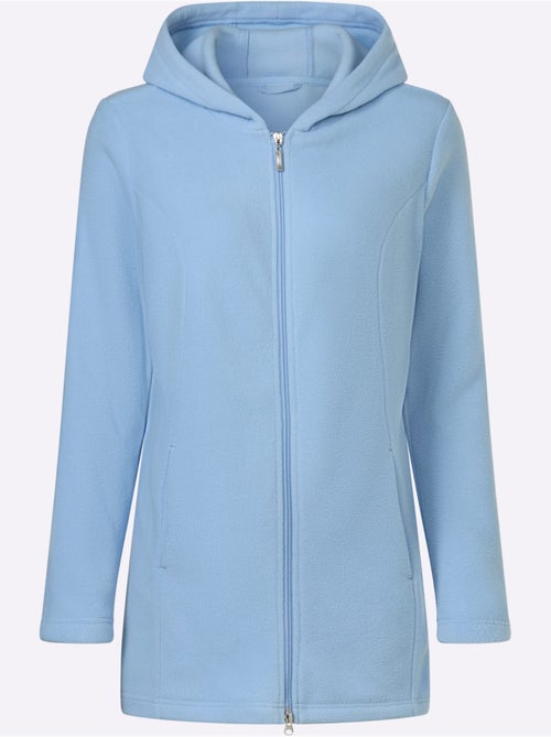 Veste polaire coupe longue avec capuche et poches latérales - Taille standard - Moda Vilona - Kiabi