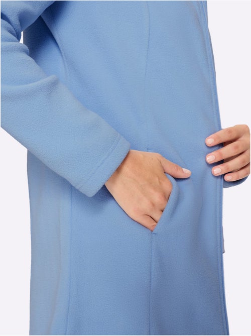 Veste polaire coupe longue avec capuche et poches latérales - Taille standard - Moda Vilona - Kiabi