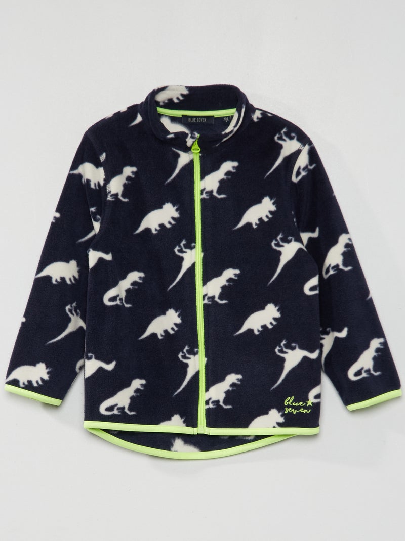 Veste polaire 'dinosaure' bleu marine - Kiabi
