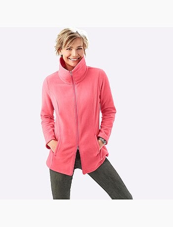 Veste polaire douce à col réglable et poches cousues - taille standard - moda vilona