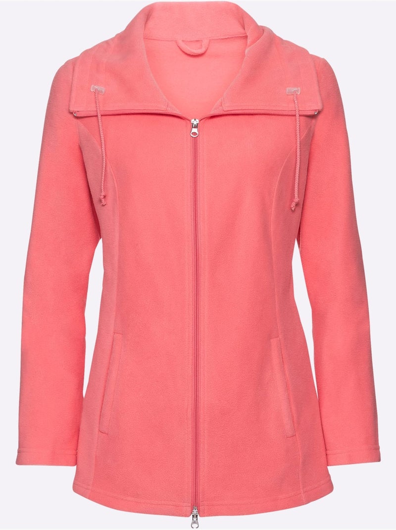 Veste polaire douce à col réglable et poches cousues - taille standard - moda vilona Orange - Kiabi