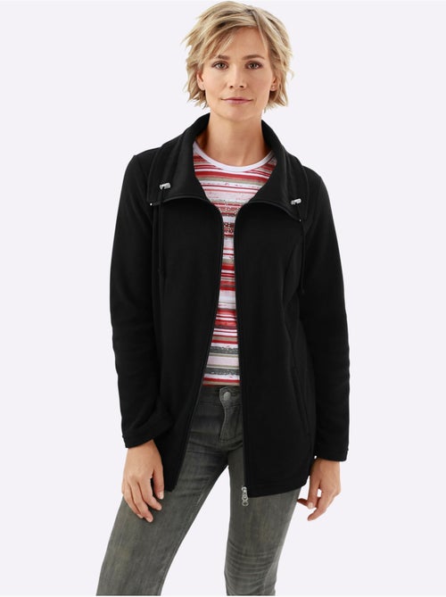 Veste polaire douce à glissière double et col réglable - taille standard - moda vilona - Kiabi