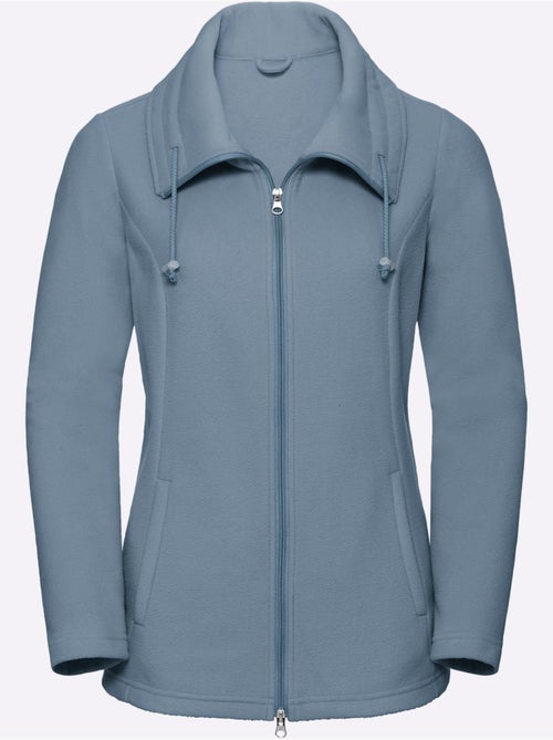 Veste polaire douce avec col à revers et poches zippées - taille standard - moda vilona - Kiabi