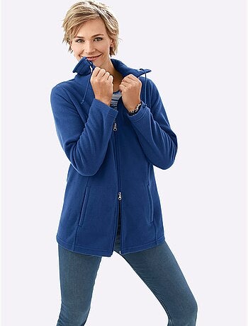 Veste polaire douce à col réglable et poches cousues - taille standard - moda vilona