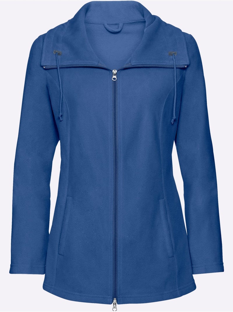 Veste polaire douce avec col réglable et poches zippées - taille standard - moda vilona Bleu marine - Kiabi