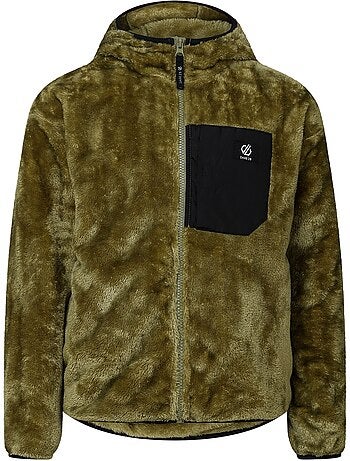 Veste polaire duveteuse à capuche motif/style détail contrasté powder - dare 2b