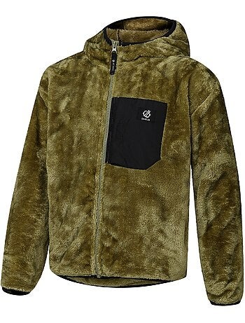 Veste polaire duveteuse à capuche motif/style détail contrasté powder - dare 2b