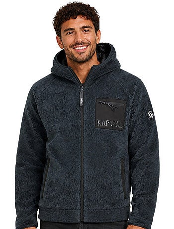 Veste polaire en sherpa à capuche udaforaf – kaporal