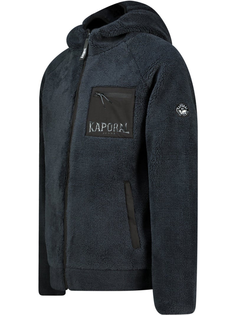 Veste polaire en sherpa à capuche udaforaf – kaporal Bleu marine - Kiabi