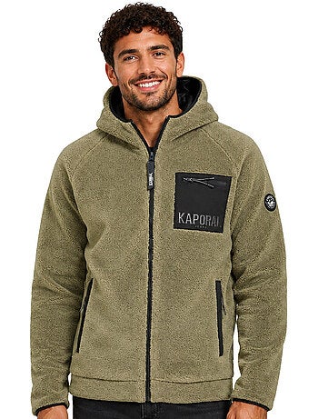 Veste polaire en sherpa à capuche udaforaf – kaporal
