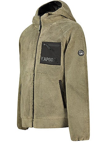 Veste polaire en sherpa à capuche udaforaf – kaporal