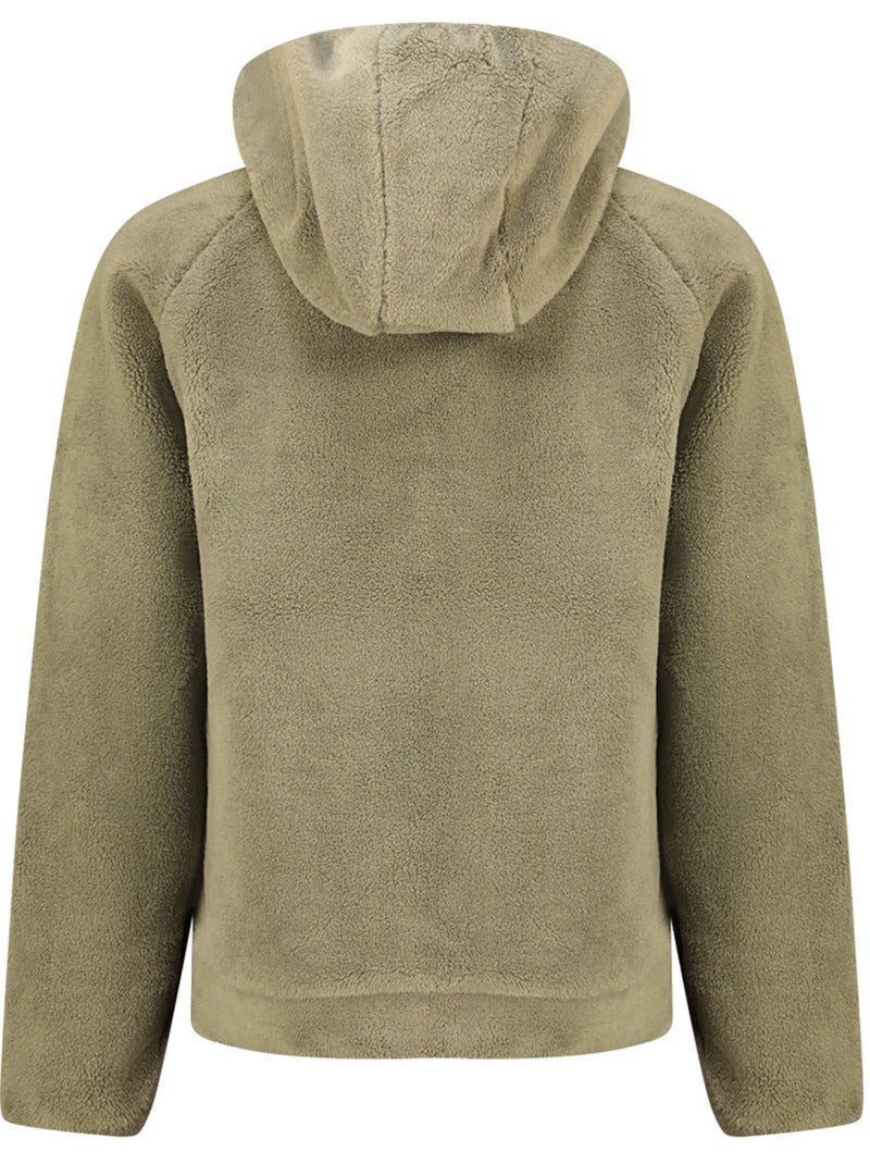 Veste polaire en sherpa à capuche udaforaf – kaporal Kaki - Kiabi