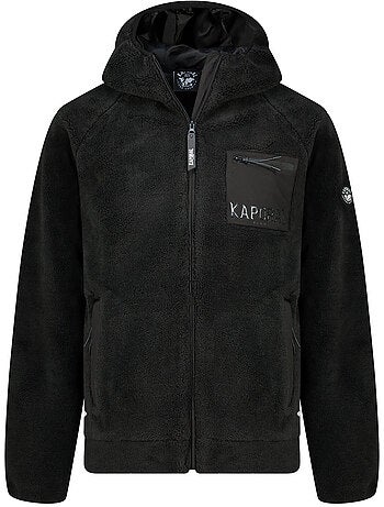 Veste polaire en sherpa à capuche udaforaf – kaporal