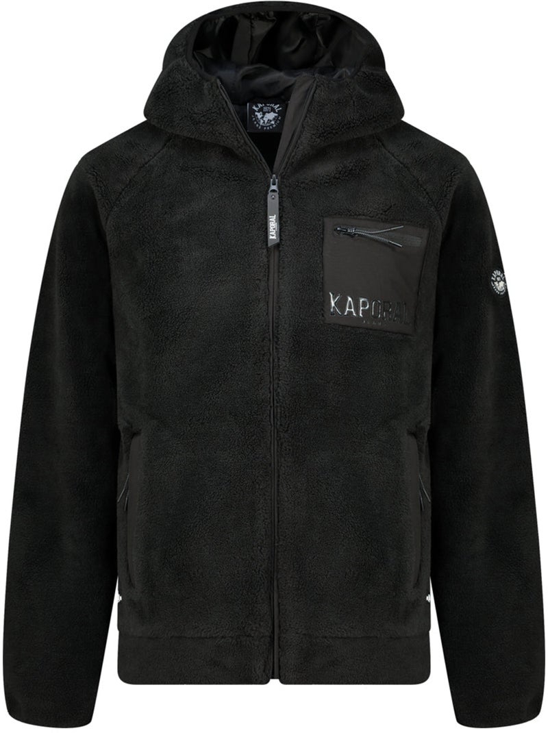 Veste polaire en sherpa à capuche udaforaf – kaporal Noir - Kiabi