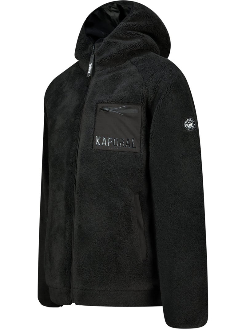 Veste polaire en sherpa à capuche udaforaf – kaporal Noir - Kiabi