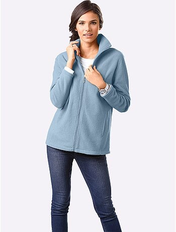 Veste polaire à col à revers avec poches et glissière - Taille standard - Moda Vilona