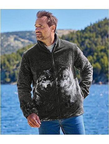 Veste Polaire Imprimé Loups - ATLAS FOR MEN