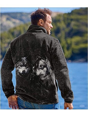 Veste Polaire Imprimé Loups - ATLAS FOR MEN