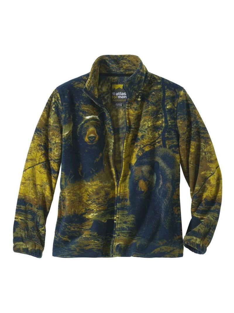 Veste Polaire Imprimée Canadian Forest   - ATLAS FOR MEN Bleu marine - Kiabi