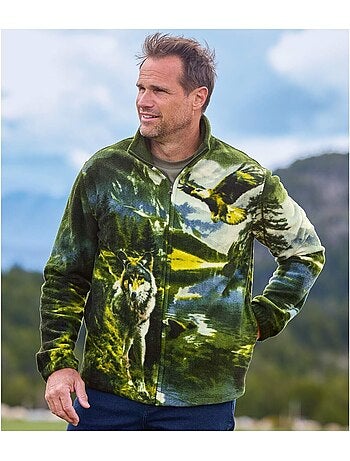 Veste polaire imprimée rocheuses - atlas for men