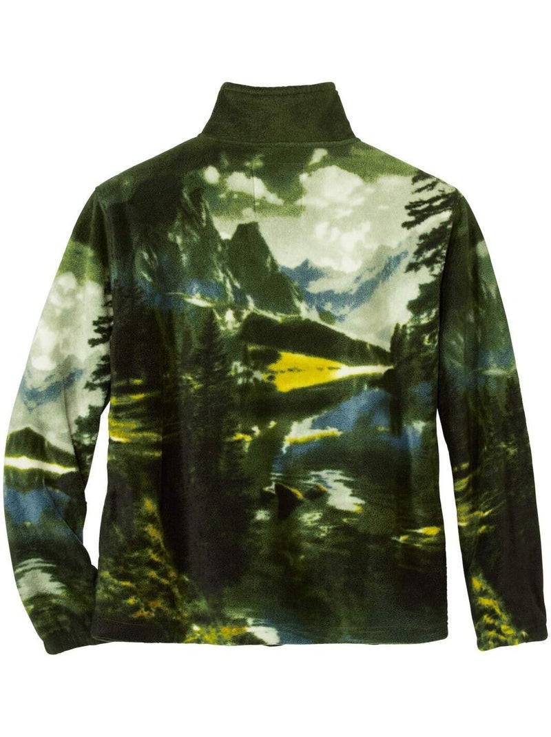 Veste Polaire Imprimée Rocheuses   - ATLAS FOR MEN Vert - Kiabi