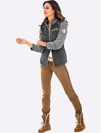 Veste polaire à col montant et manches en tricot - Taille standard - Witt