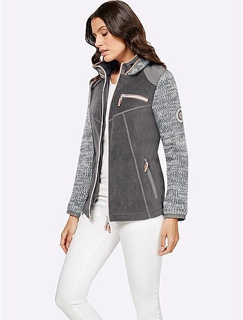 Veste polaire à col montant et manches en tricot - Taille standard - Witt
