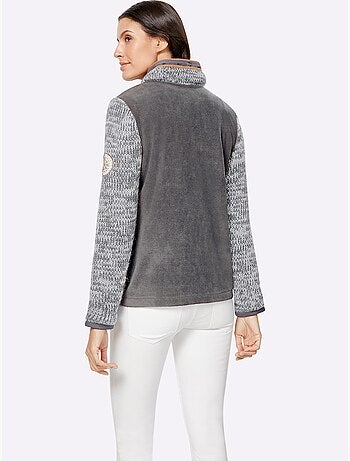 Veste polaire à col montant et manches en tricot - Taille standard - Witt