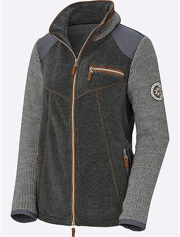 Veste polaire à col montant et manches en tricot - Taille standard - Witt