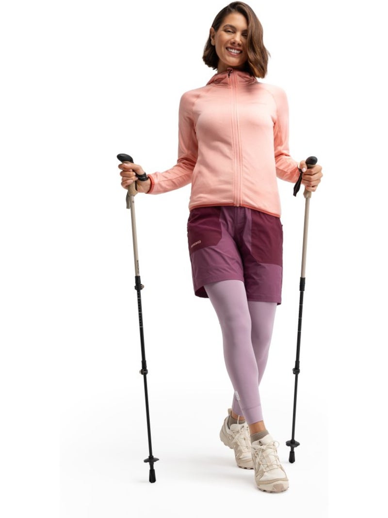 Veste polaire légère à capuche randonnée femme randonnée femme ember Rose - Kiabi