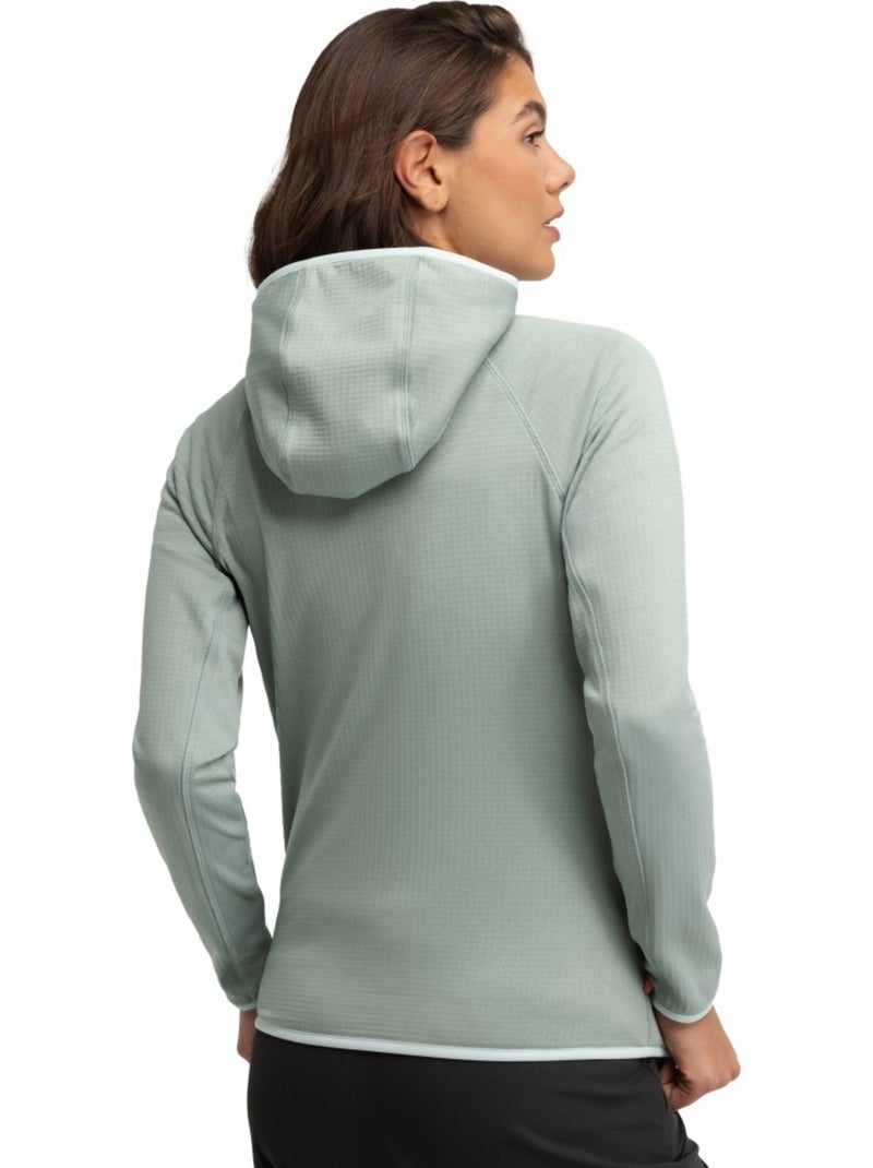 Veste polaire légère à capuche randonnée femme randonnée femme ember Vert - Kiabi