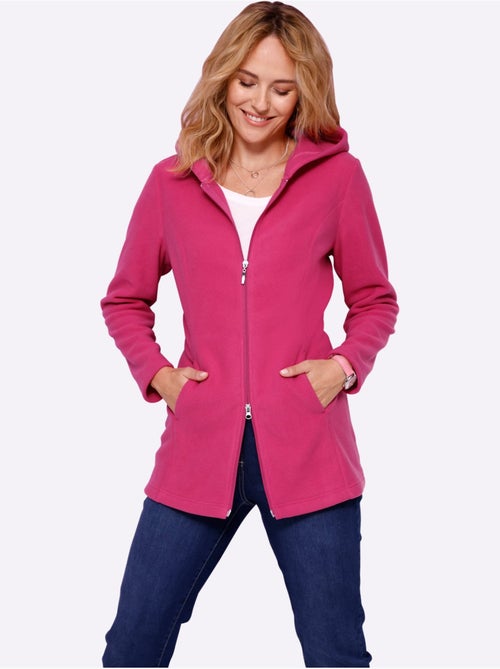 Veste polaire longue à capuche avec poches latérales - Taille standard - Moda Vilona - Kiabi
