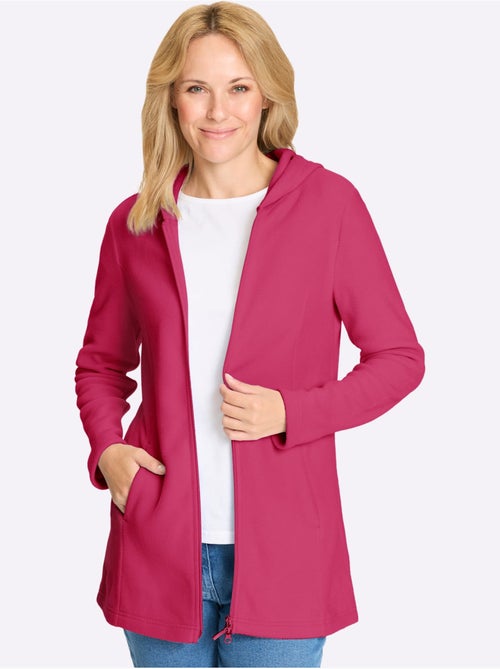 Veste polaire longue à capuche avec poches latérales - Taille standard - Moda Vilona - Kiabi