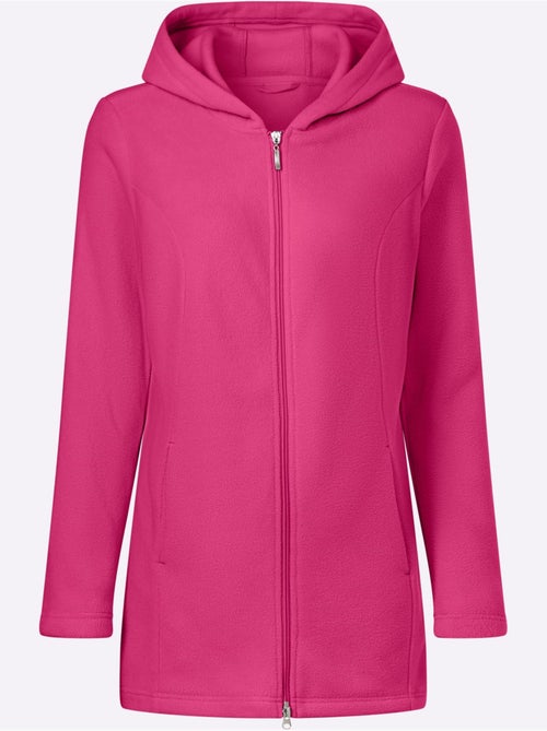 Veste polaire longue à capuche avec poches latérales - Taille standard - Moda Vilona - Kiabi
