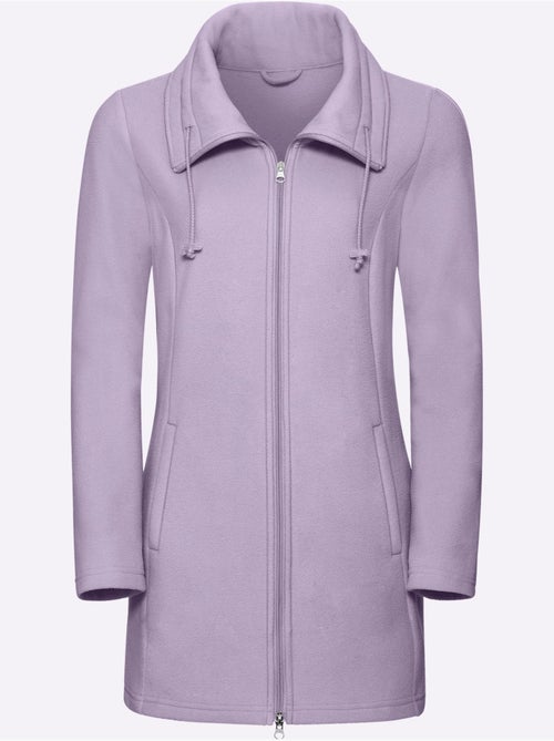 Veste polaire longue à col revers et poches pratiques - taille standard - moda vilona - Kiabi Veste polaire longue à col revers et poches pratiques - taille standard - moda vilona - Kiabi