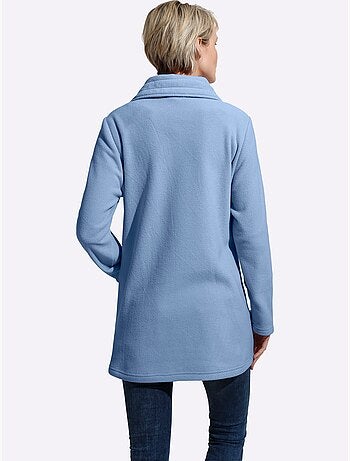 Veste polaire à col à revers et poches pratiques - taille standard - moda vilona