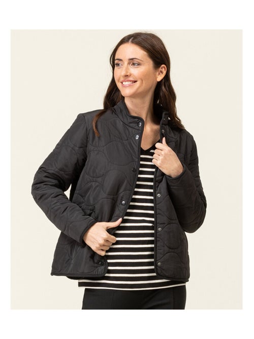 Veste polaire matelassée noir Femme - Kiabi