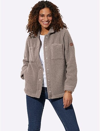 Veste polaire moelleuse à col à revers avec poches - Taille standard - Witt