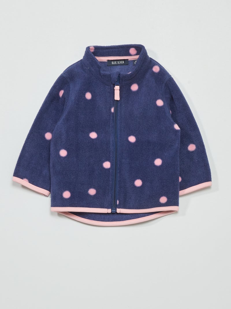 Veste polaire motif à pois Bleu - Kiabi