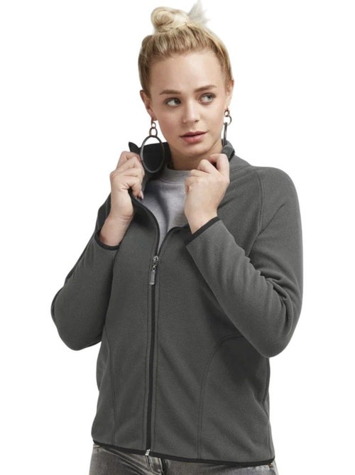 Veste polaire motif/style zippé - signature - Kiabi
