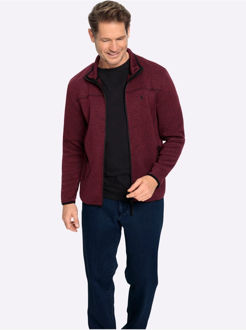 Veste Polaire Polaire Tricotée Douce - Taille Standard - Witt Bordeaux - Kiabi